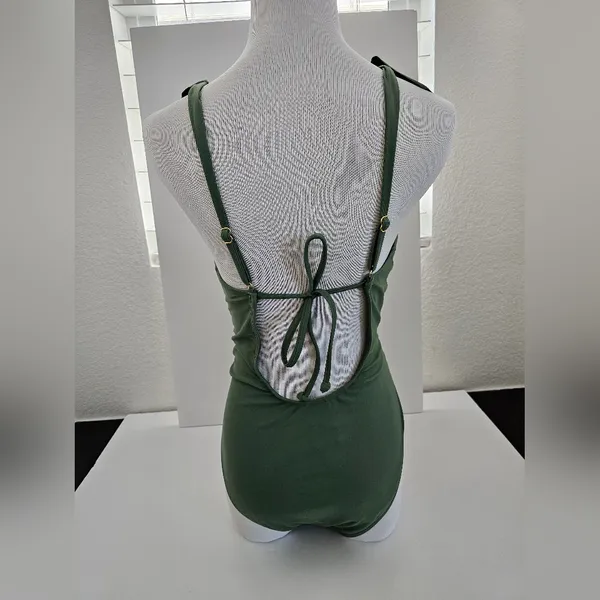NWT Beach Joy Sage Green Cascading Ruffle One Piece Swimsuit - Large - Image 5