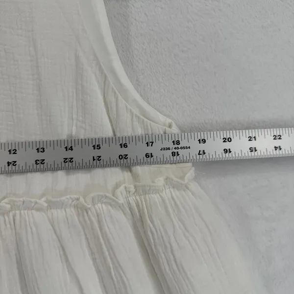 Pomander Place‎ White Dress Sleeveless Tiered Ruffle Neck Casual Medium - Image 2