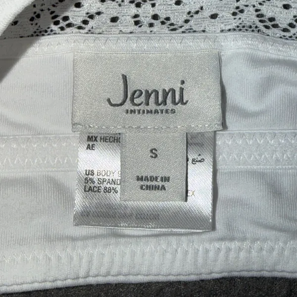 Jenni Intimates Womens White Lace Trim Cotton Bralette Adjustable Straps S NEW - Image 5