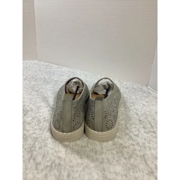 Easy Street Women Laser Cut Floral Perforated Slip On Comfort Flats Grey Size 11 - Image 3