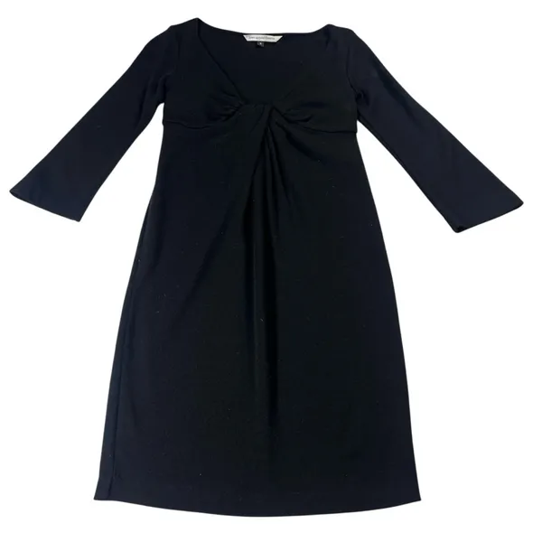 Diane Von Furstenberg Athena Black Wool Knee Length Dress Size 4 EUC - Image 3