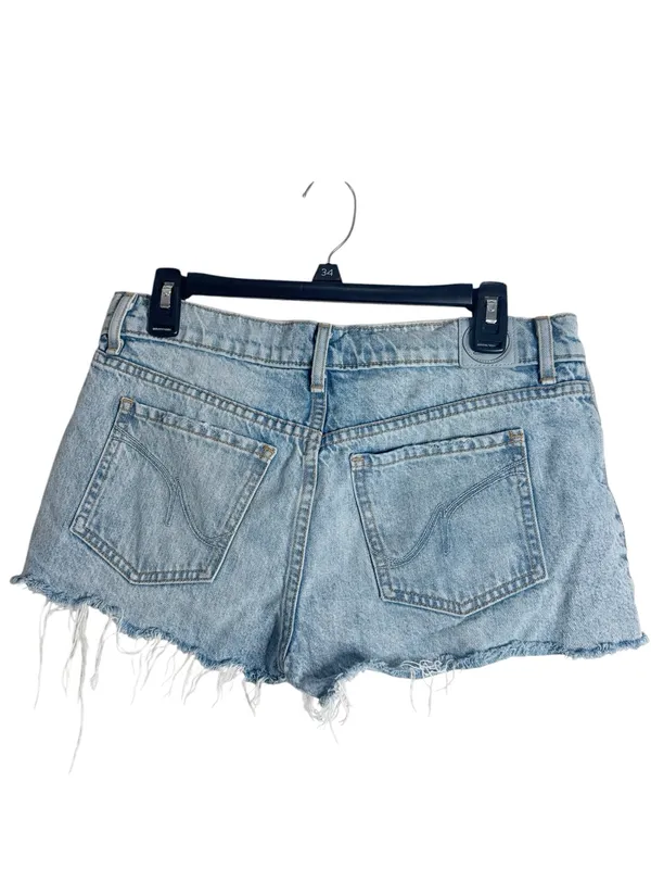 Revice Los Angeles Cut-off Distressed Fringed Rigid Denim Jean Shorts size 27 - Image 2