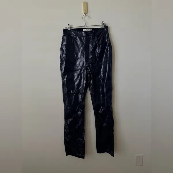 Abercrombie & Fitch Curve Love Patent Leather 90s Straight Ultra High Rise Sz26 - Image 3