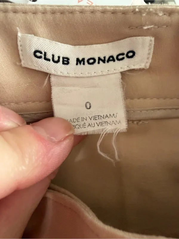 Club Monaco Matie Mid Rise Beige Preppy Minimalist Capsule Dress Pants Size 0 - Image 4