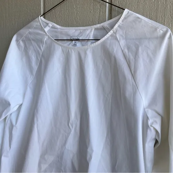 Cuyana Organic Cotton Poplin Open Back‎ Blouse White Size S - Image 4