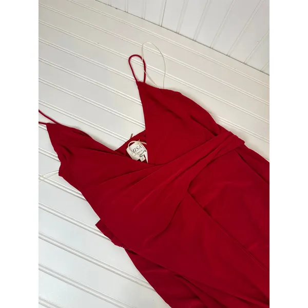 NWT MISA Los Angeles Veronica Wrap Dress Red Wedding Holiday Dinner Gala Size S - Image 5