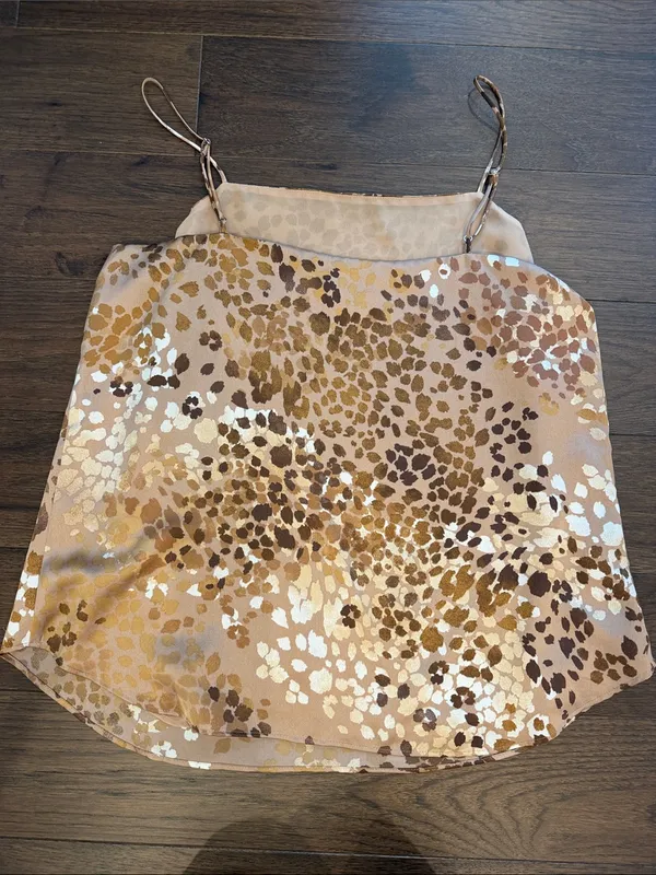 Ann Taylor Leopard Print Faux Satin Cami Large - C52-018 - Image 6