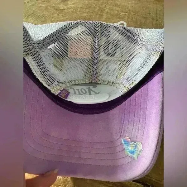 AUTHENTIC Von Dutch Purple/Lavender Velvet Trucker Hat ~ NEW with Hologram - Image 5