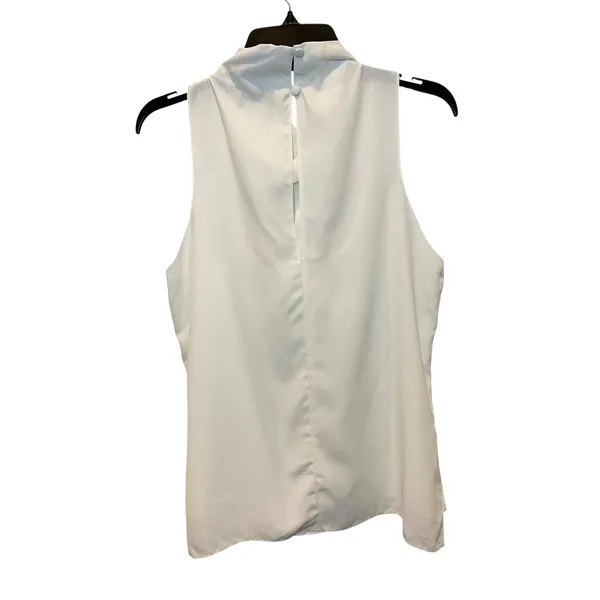 Women's ASOS Draped Cowl Neck Sleeveless Lightweight Summer Blouse White Size 8 - Image 5