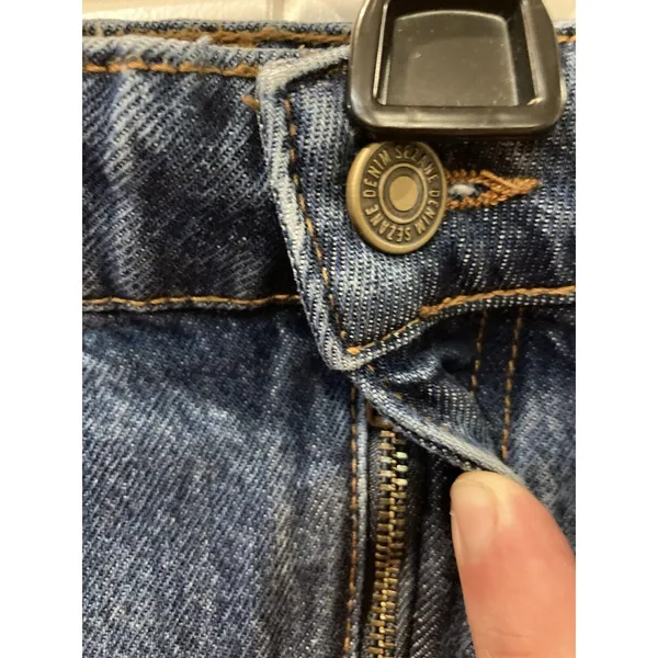 Women's Sezane Denim Wide Leg Jeans Dark Wash Blue Size FR 46/US 14-16 (38x32) - Image 4