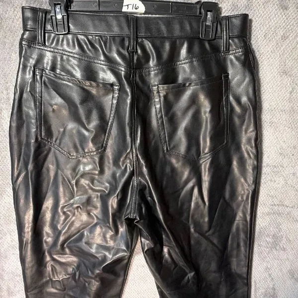 Abercrombie & Fitch The Ankle Straight Ultra High Rise Vegan Leather Pants 12/31 - Image 9