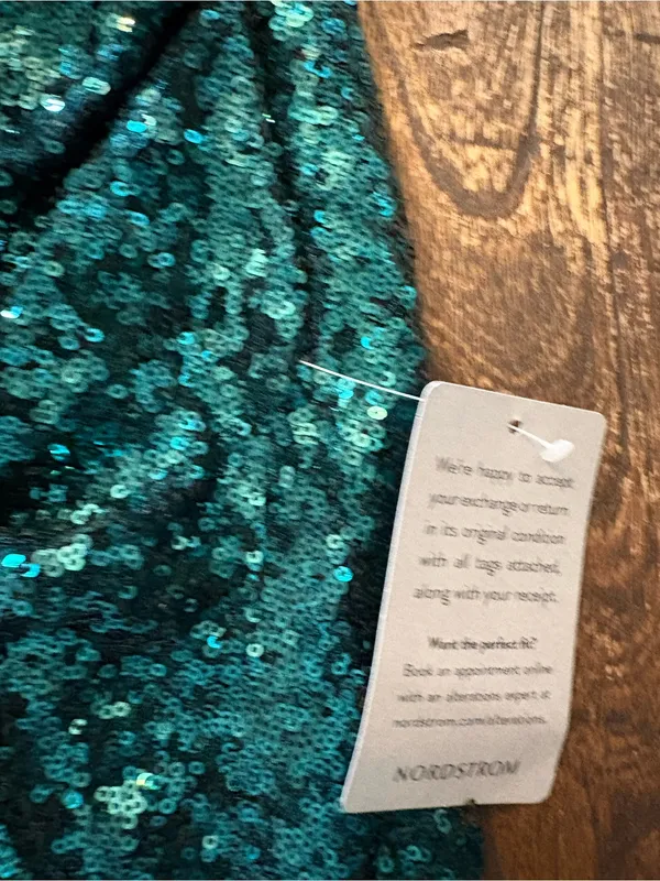 Lulus‎ Get Festive Emerald Green Sequin Mini Dress Small NWT Ruched Bodycon - Image 10