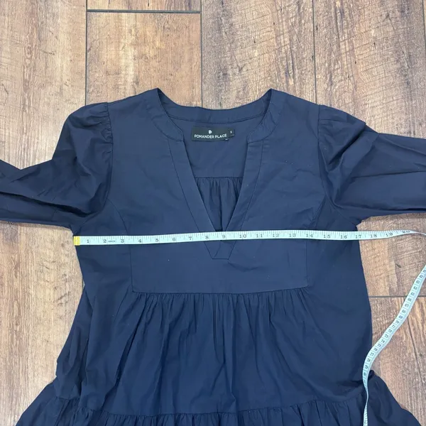 Tuckernuck Pomander Place Navy Blue Cotton Poplin Kenzo Mini Dress Sz Small $98 - Image 9