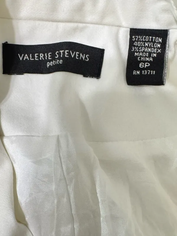Valerie Stevens Petite Cream Blazer Jacket 6P Structured 3/4 Sleeve Career Chic - Image 8