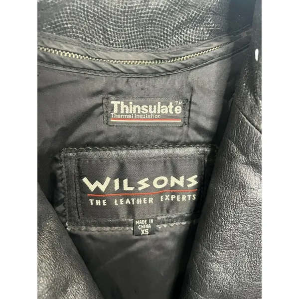 Wilsons Black Leather Motorcycle Jacket Vintage Biker Harley Davidson Size‎ XS - Image 4
