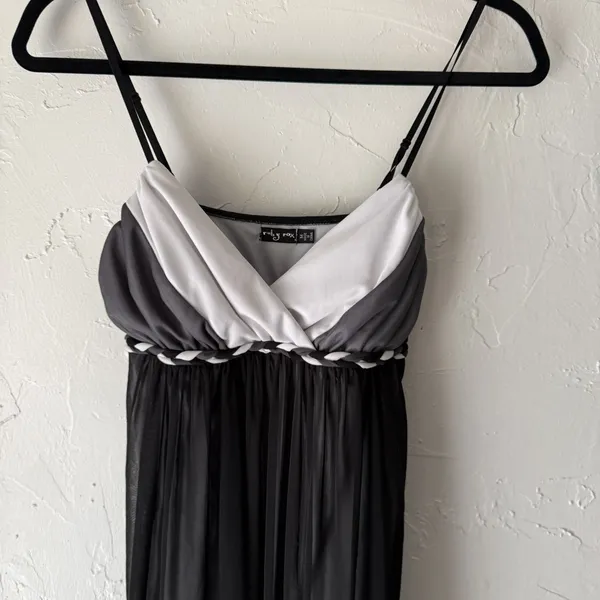 Ruby Rox Y2k Dress Whimsigoth Medium Black‎ Ombre Chiffon Empire Waist Party - Image 2