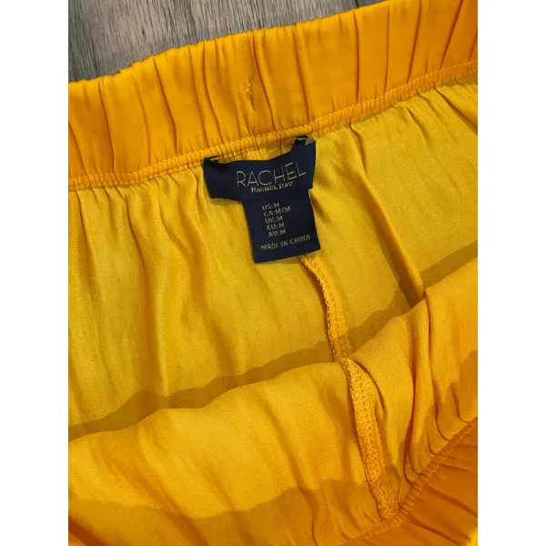 Rachel Roy Pants Wide Leg Cropped Yellow Lightweight Size M - Image 2