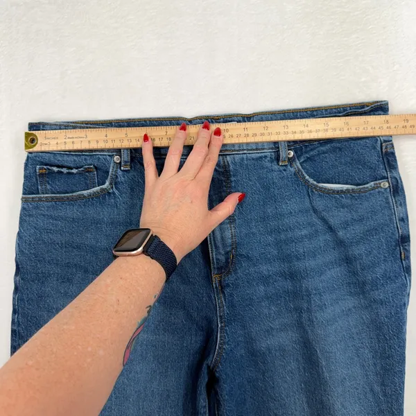 LOFT 14 The Wide Leg Jeans Blue High Rise Stretch 781787 Casual Minimalist - Image 11