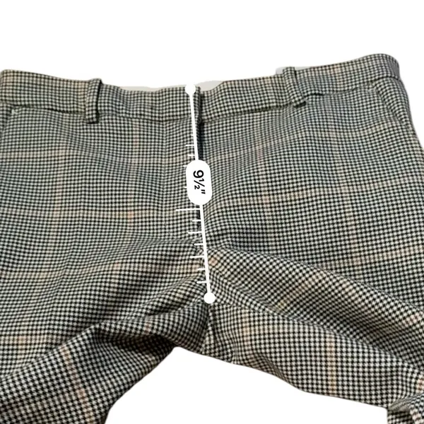 H&M Dress Pants Women's Size 8 Houndstooth Plaid‎ Mid Rise Black Gray White Tan - Image 9