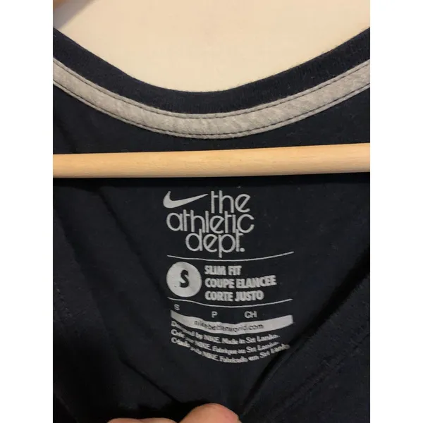 Nike The Tee Athletic Dept SCORED Navy Blue Womens Size Small Slim Fit - Image 4