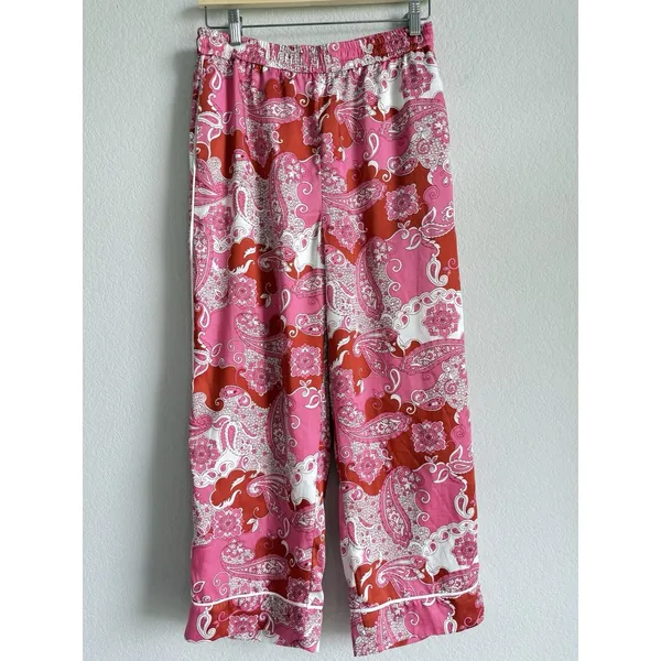 J. Crew Size‎ 6 Women's Pink Pants Relaxed Vintage Paisley Baez Casual Comfort - Image 3