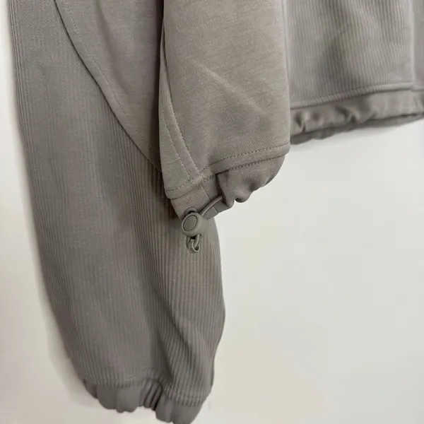 Lululemon Brushed Softstreme Ribbed Half Zip Sweatshirt Riverstone Beige Size 12 - Image 2