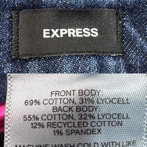 Express 90s High Rise Stretch Skinny Jeans‎ Dark Blue Size 10 Long - Image 10