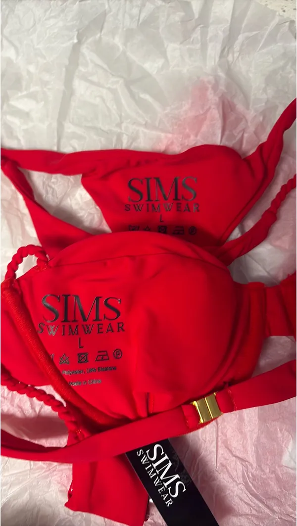 SIMS Swimwear Thong Bikini Set Red Size L - Image 3