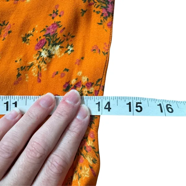 Reformation Lacey Dress Orange Floral Midi - Image 9