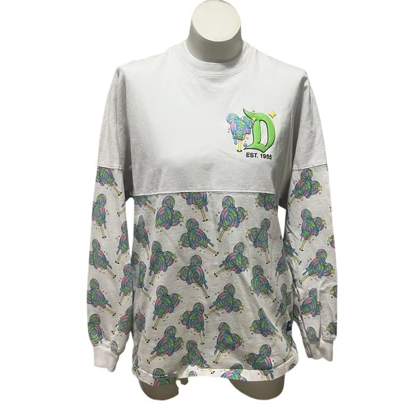Disney Eats Mickey Mouse Lollipop Spirit Jersey Womens M Long Sleeve Tee - Image 4