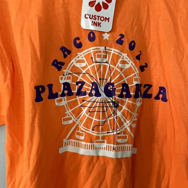 Hanes Authentic-T Raco 2022 Plazaganza Tee Medium Orange Womens Graphic Cotton - Image 3