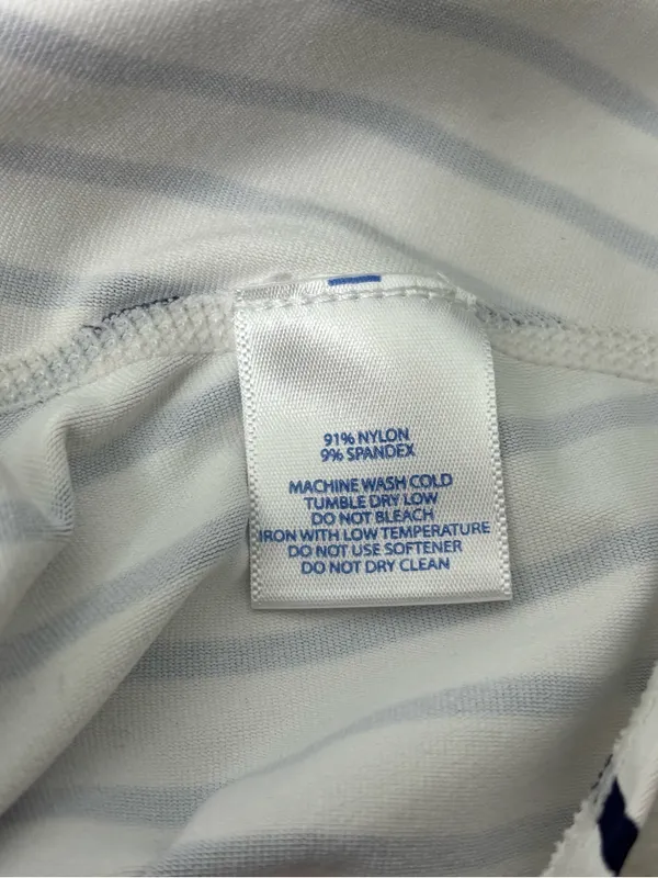 Southern Tide White and Navy Striped Skater Skirt Size‎ M - Image 10