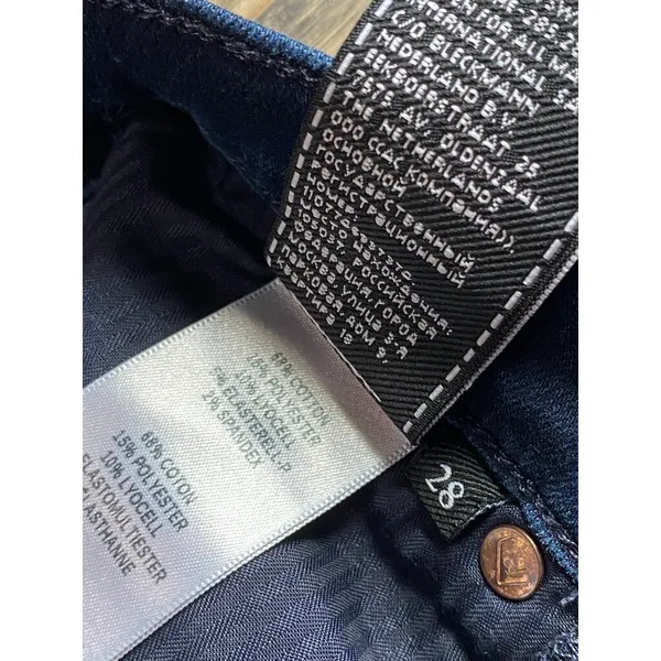 EUC Womens 7 for all mankind the high waist‎ ankle skinny jeans raw hem size 28 - Image 5