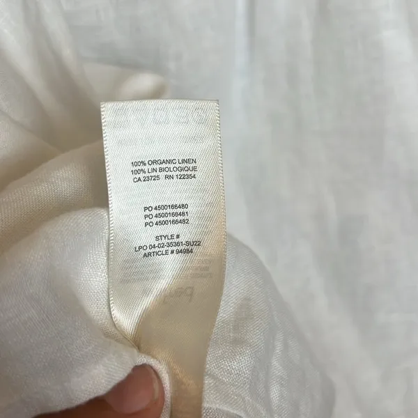 Aritzia Wilfred Vermeer Linen Babydoll Camisole White Ruffle Tank Top L - Image 9