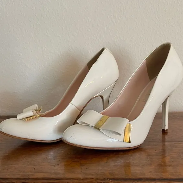Andrea‎ Heels White Size 7 - Image 5