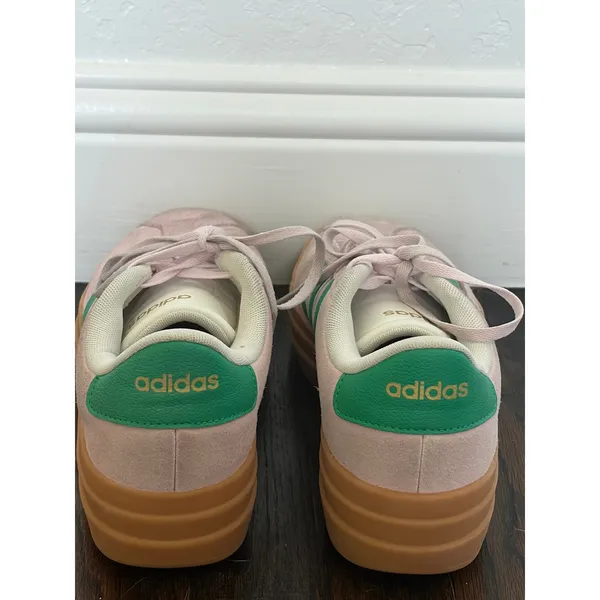 Adidas VL Court Bold Pink Green Platform Sneakers Suede Womens 9 - Image 7