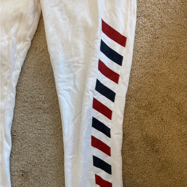 White Joggers with Red and Blue Stripes - Image 2