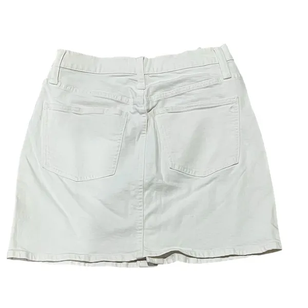 Madewell Women's White Denim Button-Front Mini Skirt Size 28 - Image 6