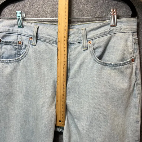 Levi's Low Pro Straight Jeans 29 Light‎ Wash Distressed Ripped Knee Y2K Style - Image 5