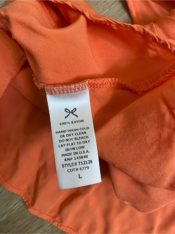 Everly Bright Orange V-Neck Tiered Spaghetti Strap Camisole - Image 4