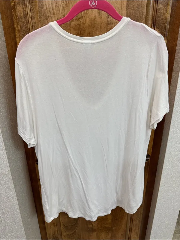 Old Navy White V-Neck Luxe Short Sleeve Tee Size Large - Image 4