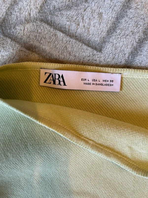 ZARA Light Green One-Shoulder Top - Image 3