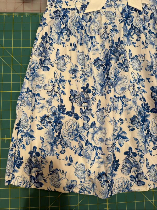 Amazon Blue and White Floral Mini Dress with Bow Detail - Image 4