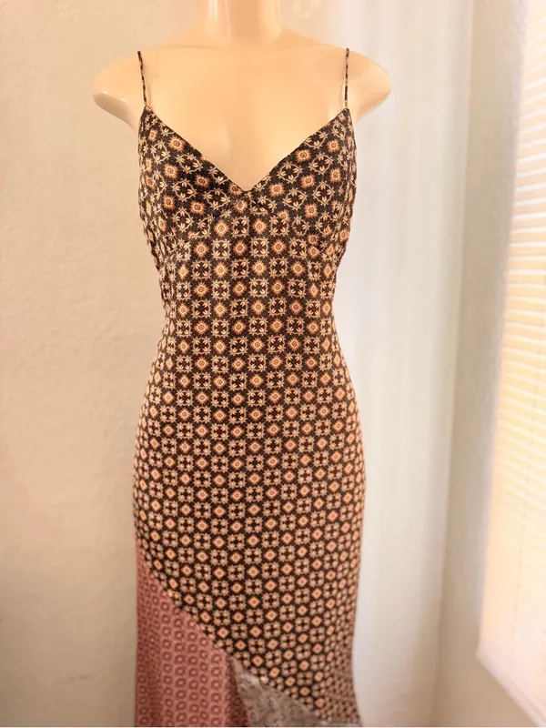 Zara women’s. Dress size medium Floral Patchwork Maxi Dress bohemian , western - Image 6