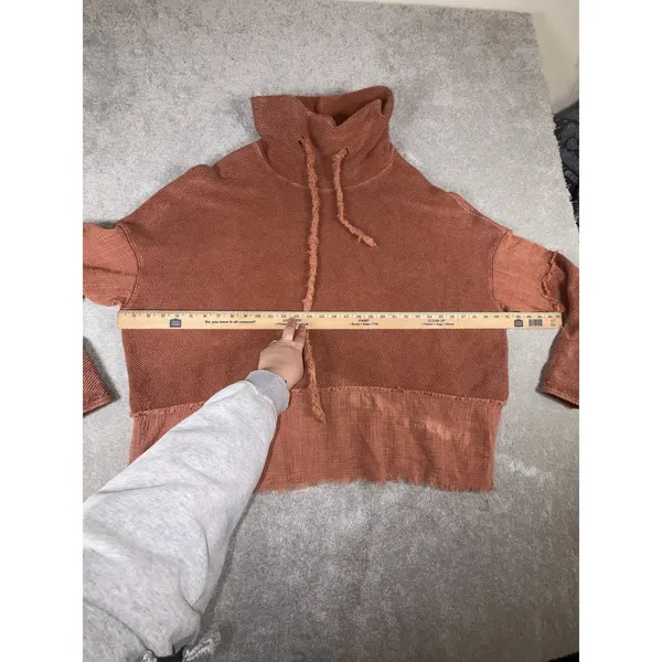 free people zoe pullover oversized slouchy‎ orange boho Xs - Image 3