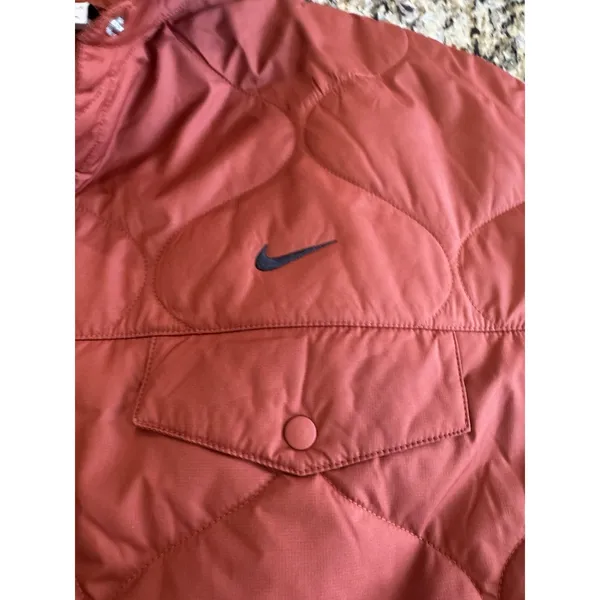 Nike Sportswear Essentials Quilted Trench Jacket Womens L NWT Rugged Orange NEW - Image 9
