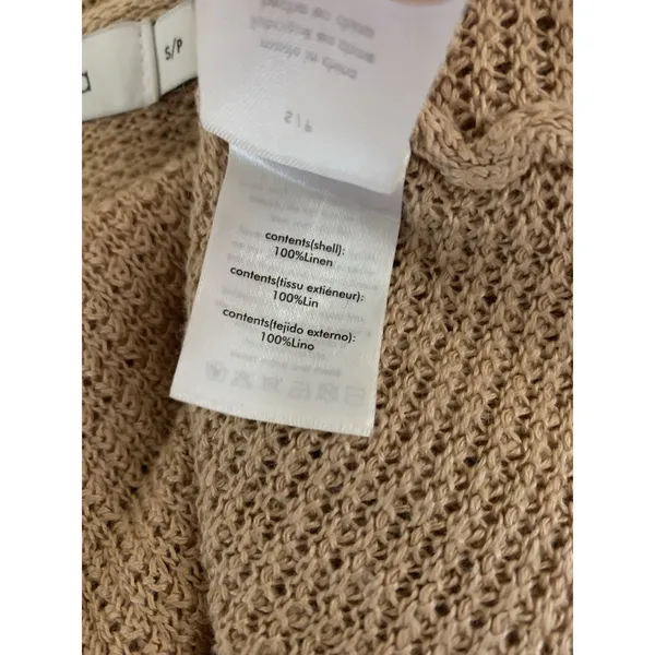 Onia Tan Open Knit Crochet Maxi Slip Sweater Dress Beach Resort Coastal Small - Image 6