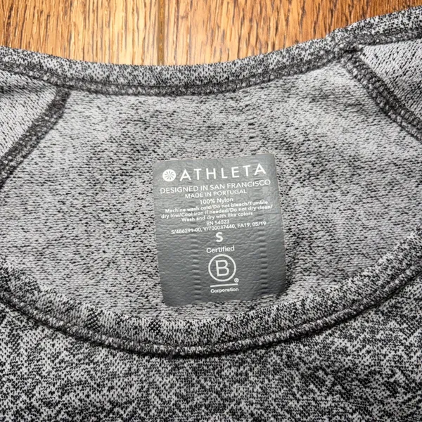 Athleta Speedlight Heather Gray Seamless Top Long Sleeve Gym Athletic sz Small - Image 2