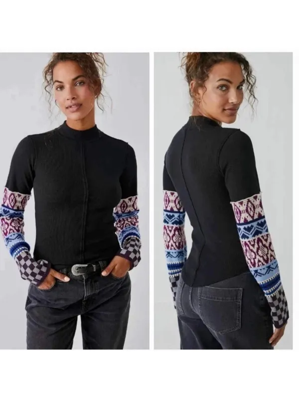 Free People We The Free Gorgeous Cuff Thermal Top Black - Image 2