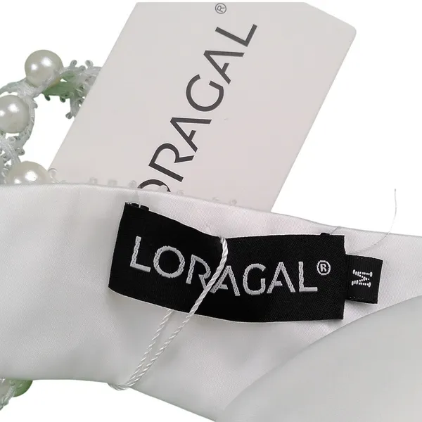 Loragal Pearl Beaded One Shoulder Bra Bralette MED Bridal Club Festival - Image 5